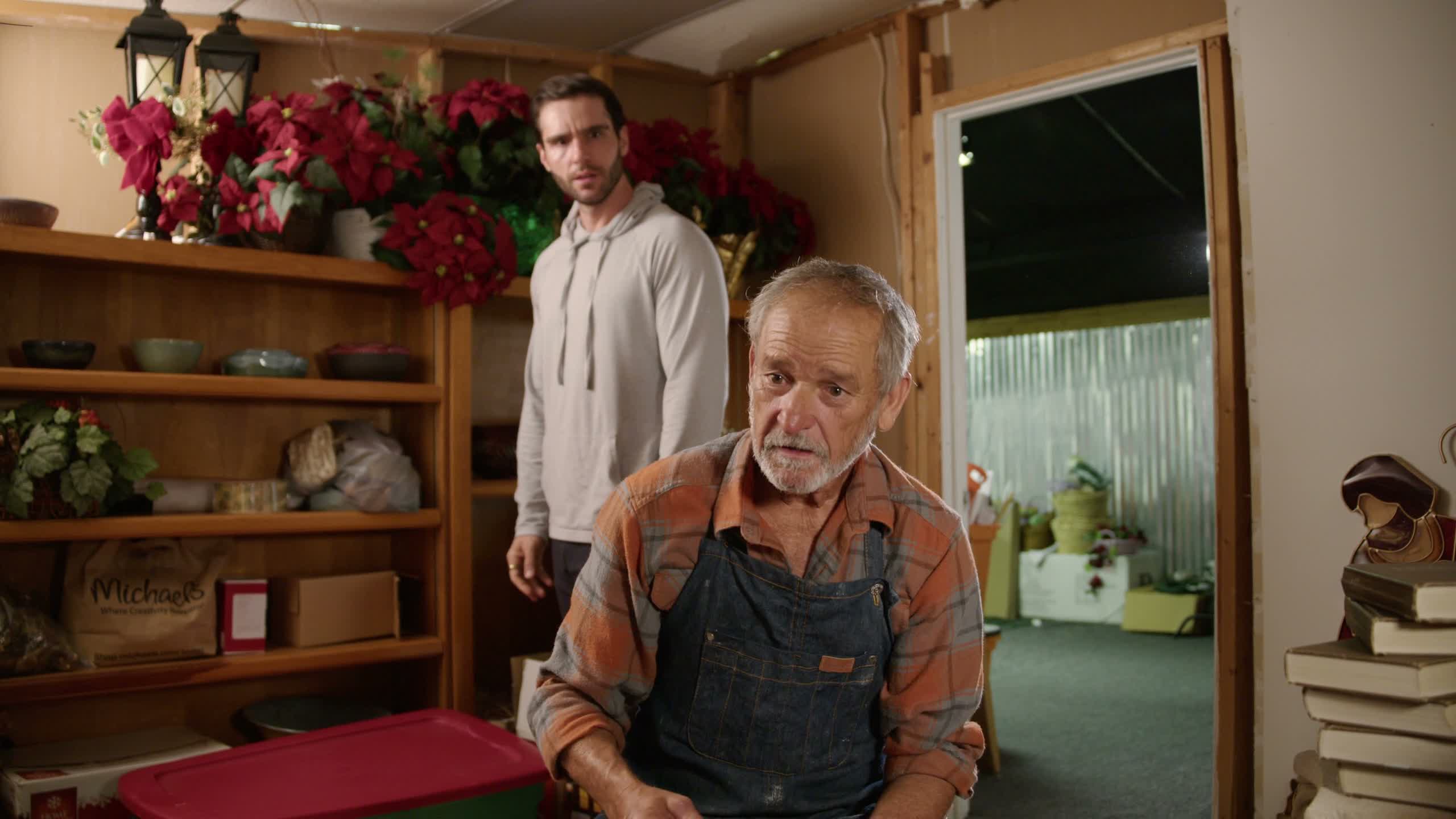 Sterling Griffin as Ezra with Frank in a scene from the pilot